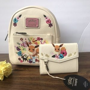 Loungefly pokemon eevee floral backpack and wallet